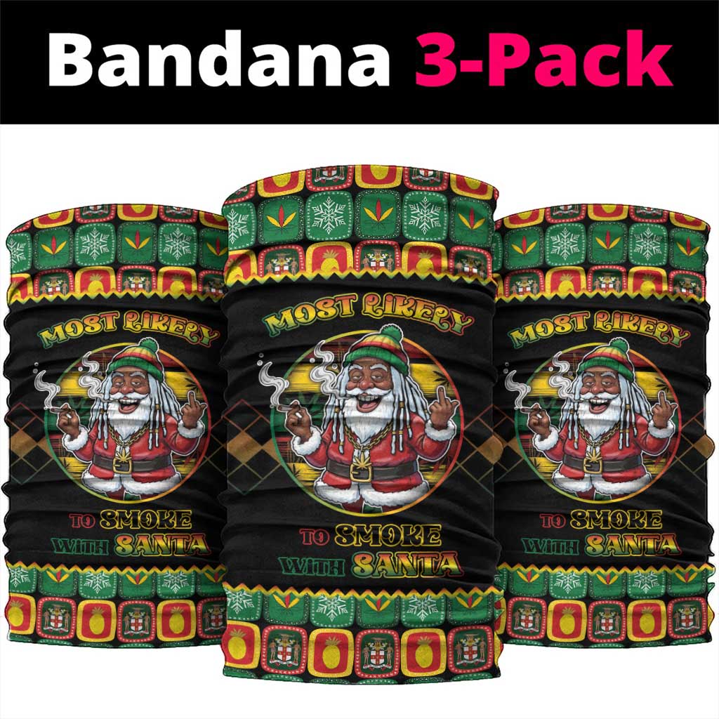 Jamaica Christmas Neck Gaiter Most Likely To Smoke With Santa - Wonder Print Shop