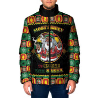 Jamaica Christmas Padded Jacket Most Likely To Smoke With Santa - Wonder Print Shop