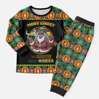 Jamaica Christmas Pajama Set Most Likely To Smoke With Santa - Wonder Print Shop