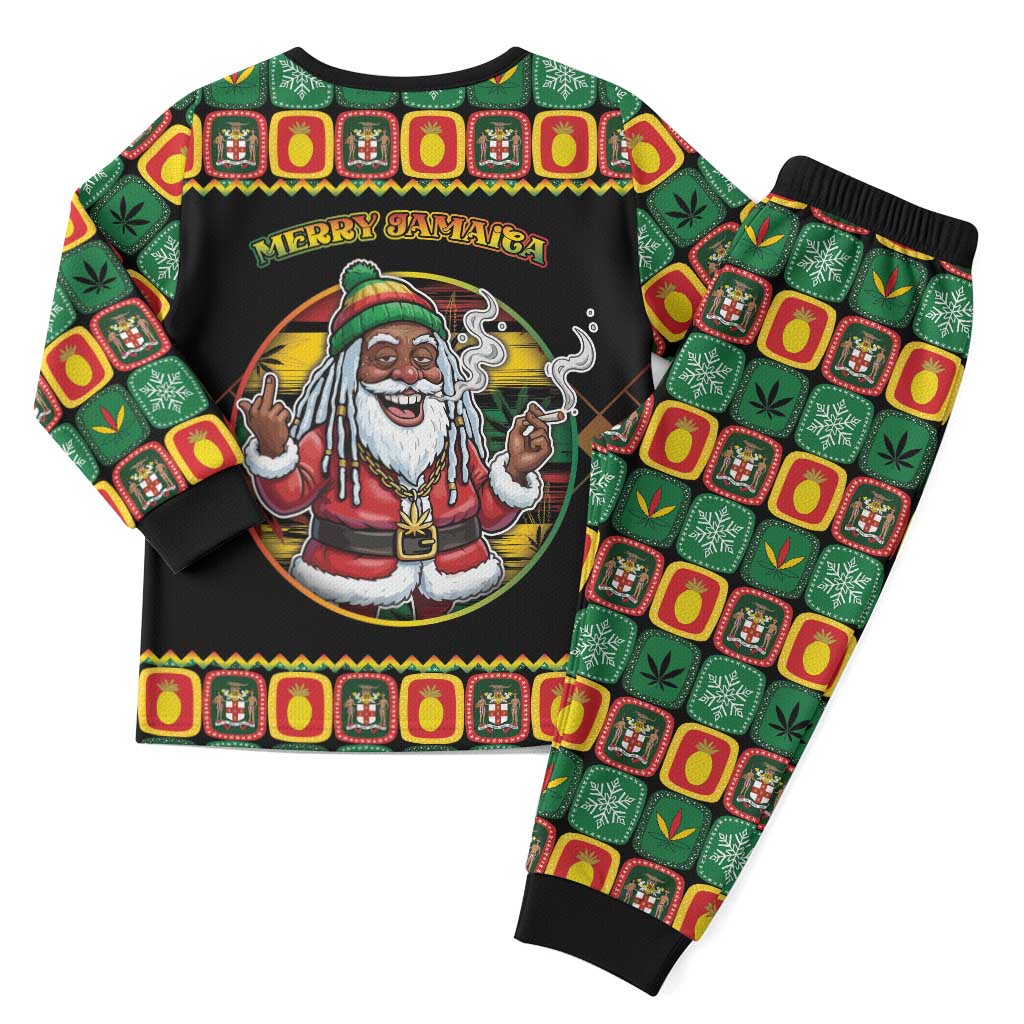 Jamaica Christmas Pajama Set Most Likely To Smoke With Santa - Wonder Print Shop