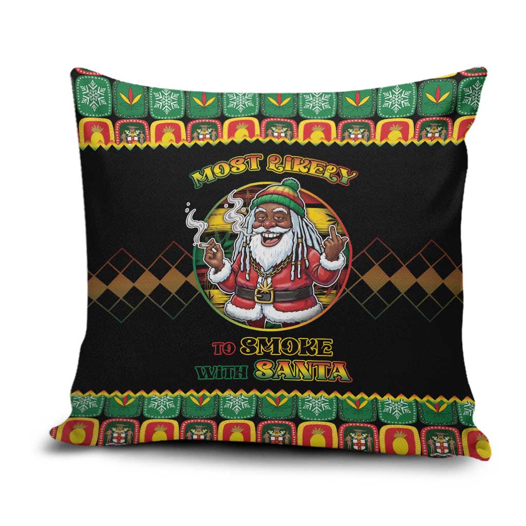 Jamaica Christmas Pillow Cover Most Likely To Smoke With Santa - Wonder Print Shop