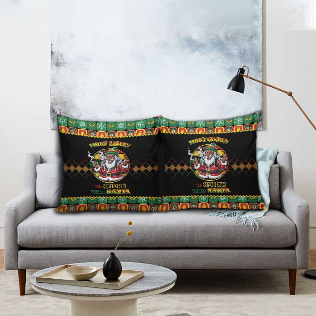 Jamaica Christmas Pillow Cover Most Likely To Smoke With Santa - Wonder Print Shop