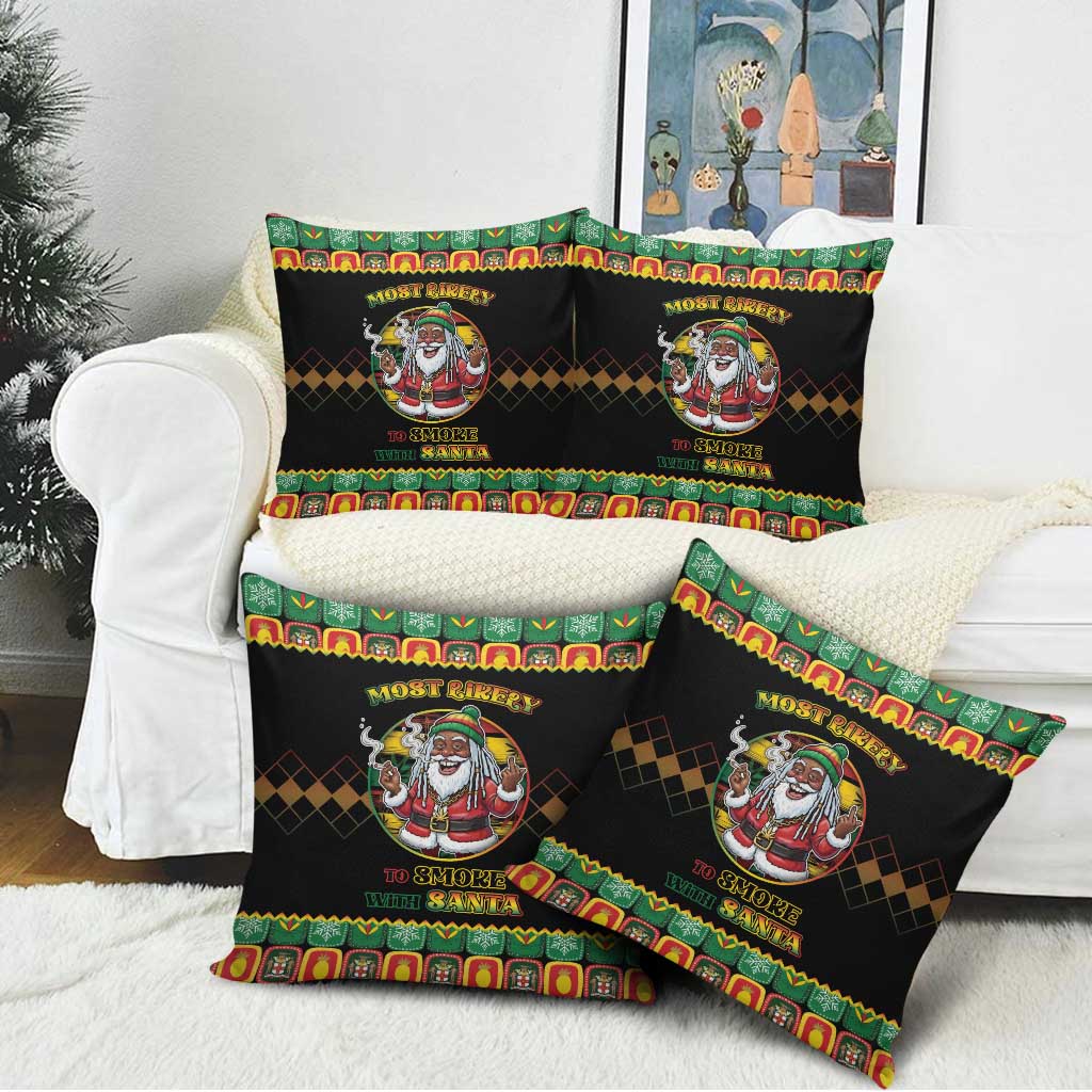 Jamaica Christmas Pillow Cover Most Likely To Smoke With Santa - Wonder Print Shop