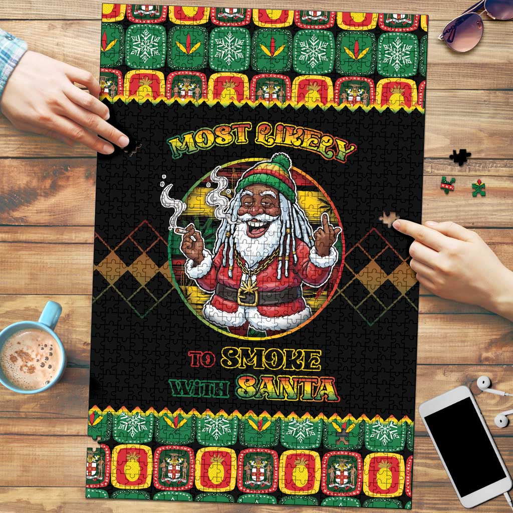 Jamaica Christmas Puzzle Most Likely To Smoke With Santa - Wonder Print Shop