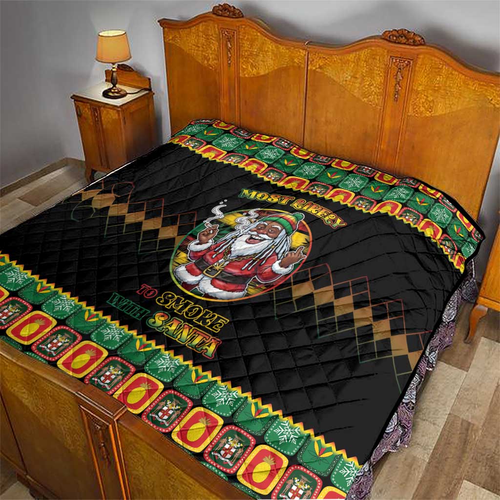 Jamaica Christmas Quilt Most Likely To Smoke With Santa - Wonder Print Shop