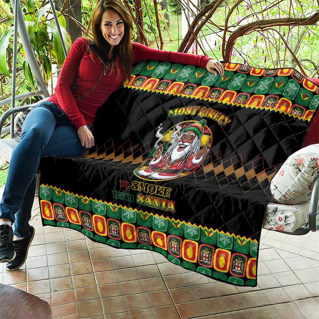 Jamaica Christmas Quilt Most Likely To Smoke With Santa - Wonder Print Shop