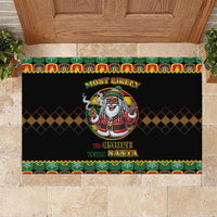 Jamaica Christmas Rubber Doormat Most Likely To Smoke With Santa - Wonder Print Shop