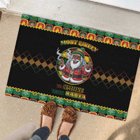 Jamaica Christmas Rubber Doormat Most Likely To Smoke With Santa - Wonder Print Shop