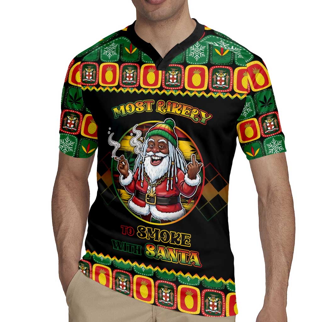 Jamaica Christmas Rugby Jersey Most Likely To Smoke With Santa - Wonder Print Shop