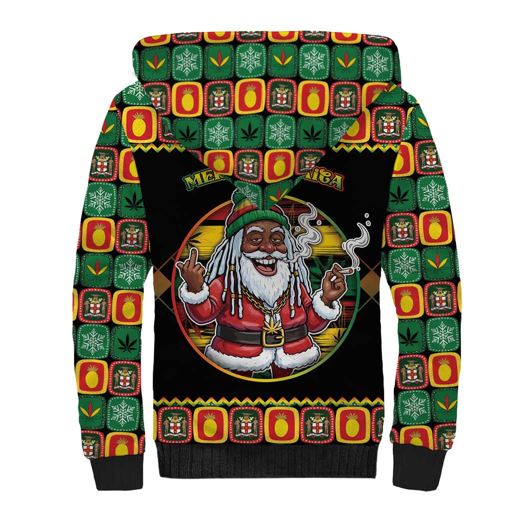 Jamaica Christmas Sherpa Hoodie Most Likely To Smoke With Santa - Wonder Print Shop