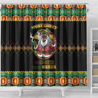 Jamaica Christmas Shower Curtain Most Likely To Smoke With Santa - Wonder Print Shop