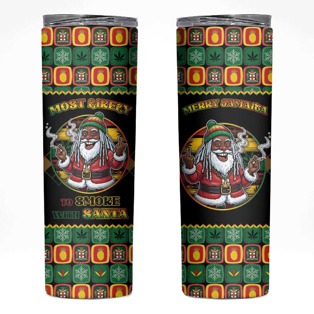 Jamaica Christmas Skinny Tumbler Most Likely To Smoke With Santa - Wonder Print Shop