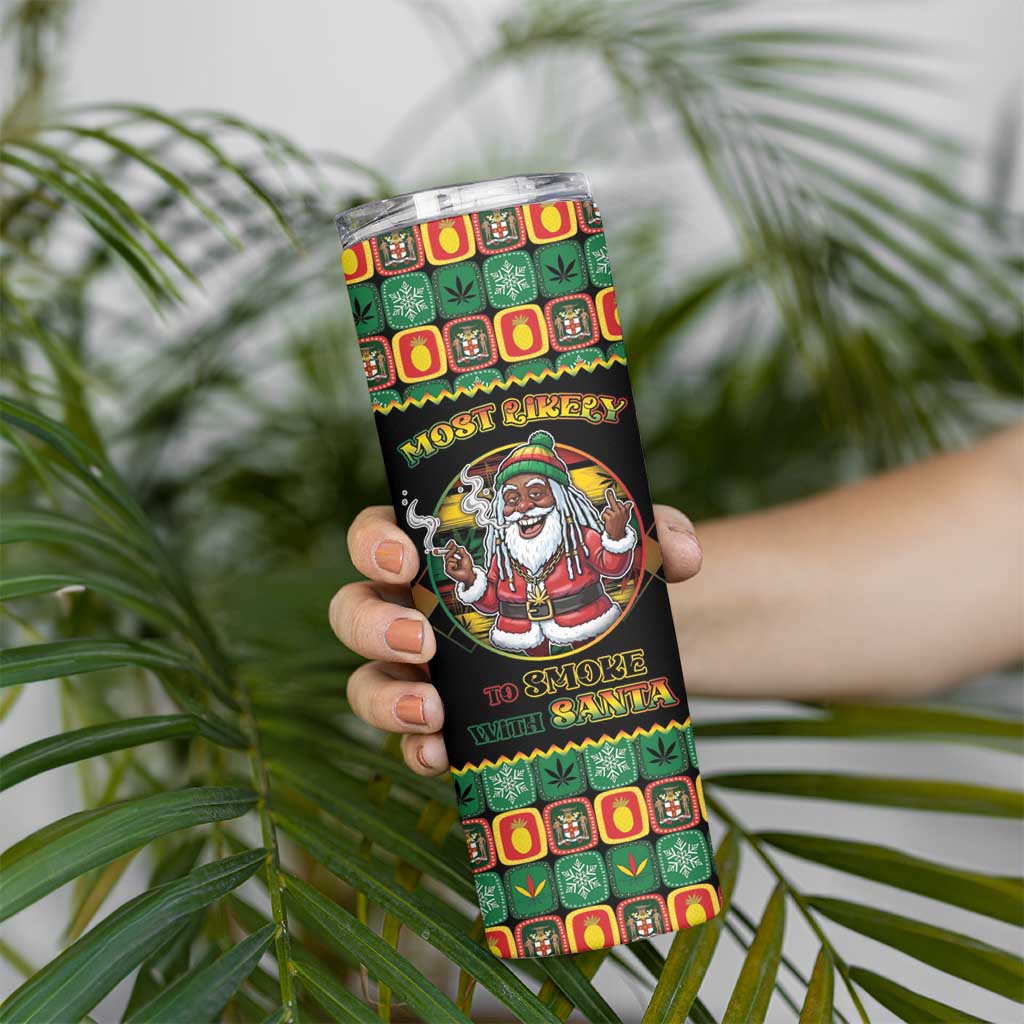 Jamaica Christmas Skinny Tumbler Most Likely To Smoke With Santa - Wonder Print Shop
