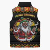 Jamaica Christmas Sleeveless Puffer Jacket Most Likely To Smoke With Santa - Wonder Print Shop