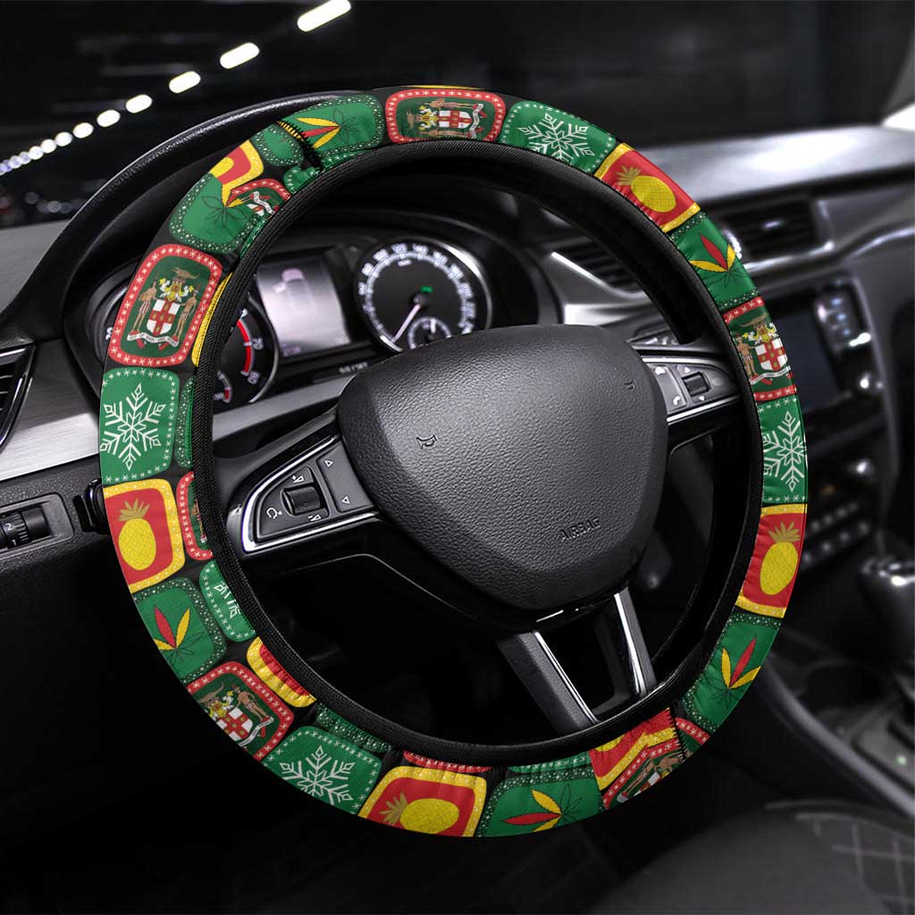 Jamaica Christmas Steering Wheel Cover Most Likely To Smoke With Santa - Wonder Print Shop