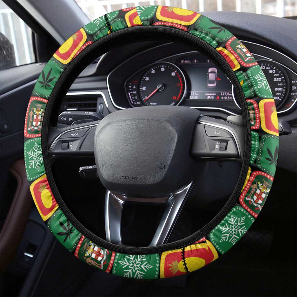 Jamaica Christmas Steering Wheel Cover Most Likely To Smoke With Santa - Wonder Print Shop
