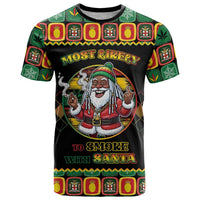 Jamaica Christmas T Shirt Most Likely To Smoke With Santa - Wonder Print Shop