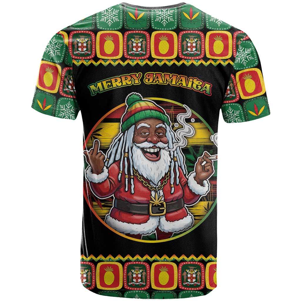 Jamaica Christmas T Shirt Most Likely To Smoke With Santa - Wonder Print Shop