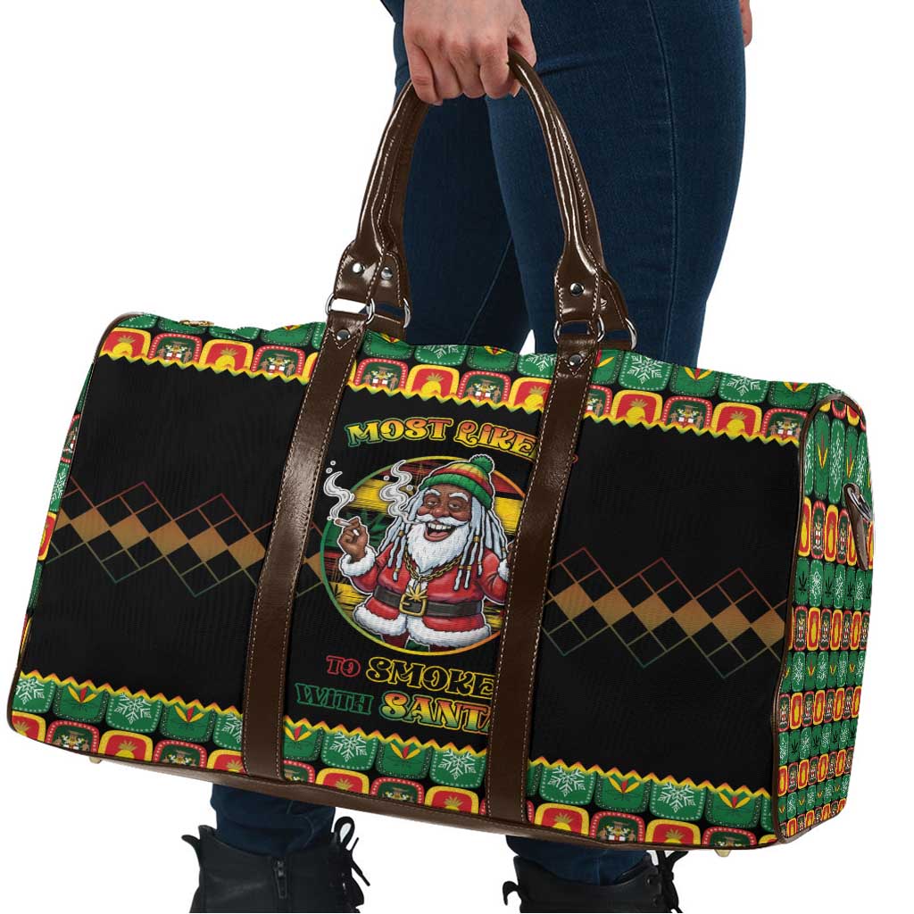 Jamaica Christmas Travel Bag Most Likely To Smoke With Santa - Wonder Print Shop