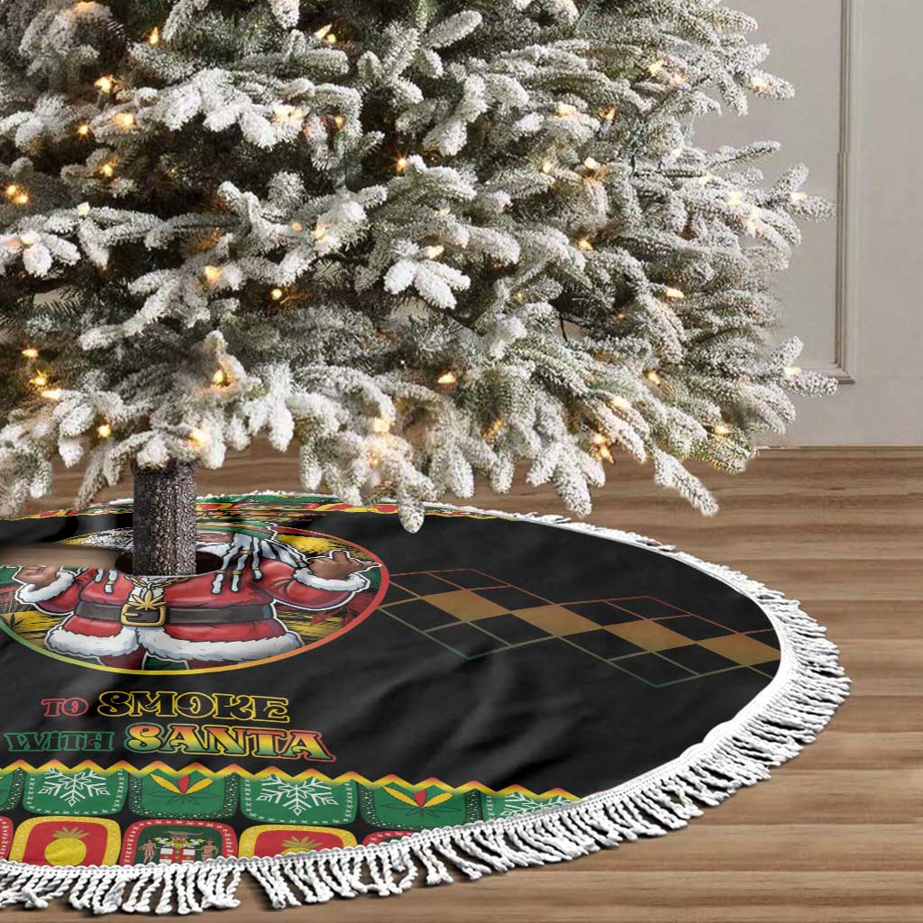 Jamaica Christmas Tree Skirt Most Likely To Smoke With Santa - Wonder Print Shop