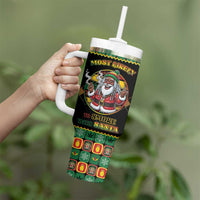 Jamaica Christmas Tumbler With Handle Most Likely To Smoke With Santa - Wonder Print Shop