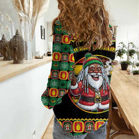 Jamaica Christmas Women Casual Shirt Most Likely To Smoke With Santa - Wonder Print Shop