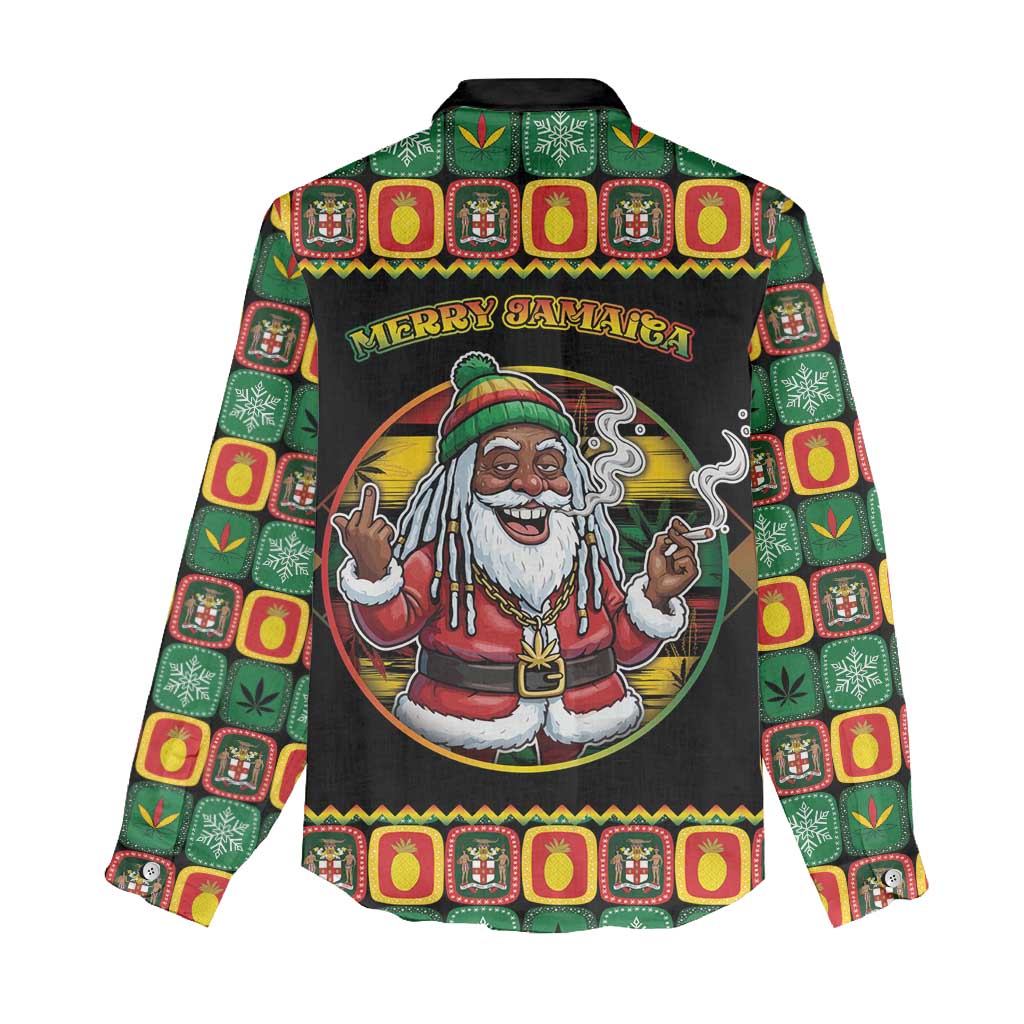 Jamaica Christmas Women Casual Shirt Most Likely To Smoke With Santa - Wonder Print Shop