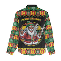 Jamaica Christmas Women Casual Shirt Most Likely To Smoke With Santa - Wonder Print Shop