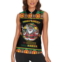 Jamaica Christmas Women Sleeveless Polo Shirt Most Likely To Smoke With Santa - Wonder Print Shop