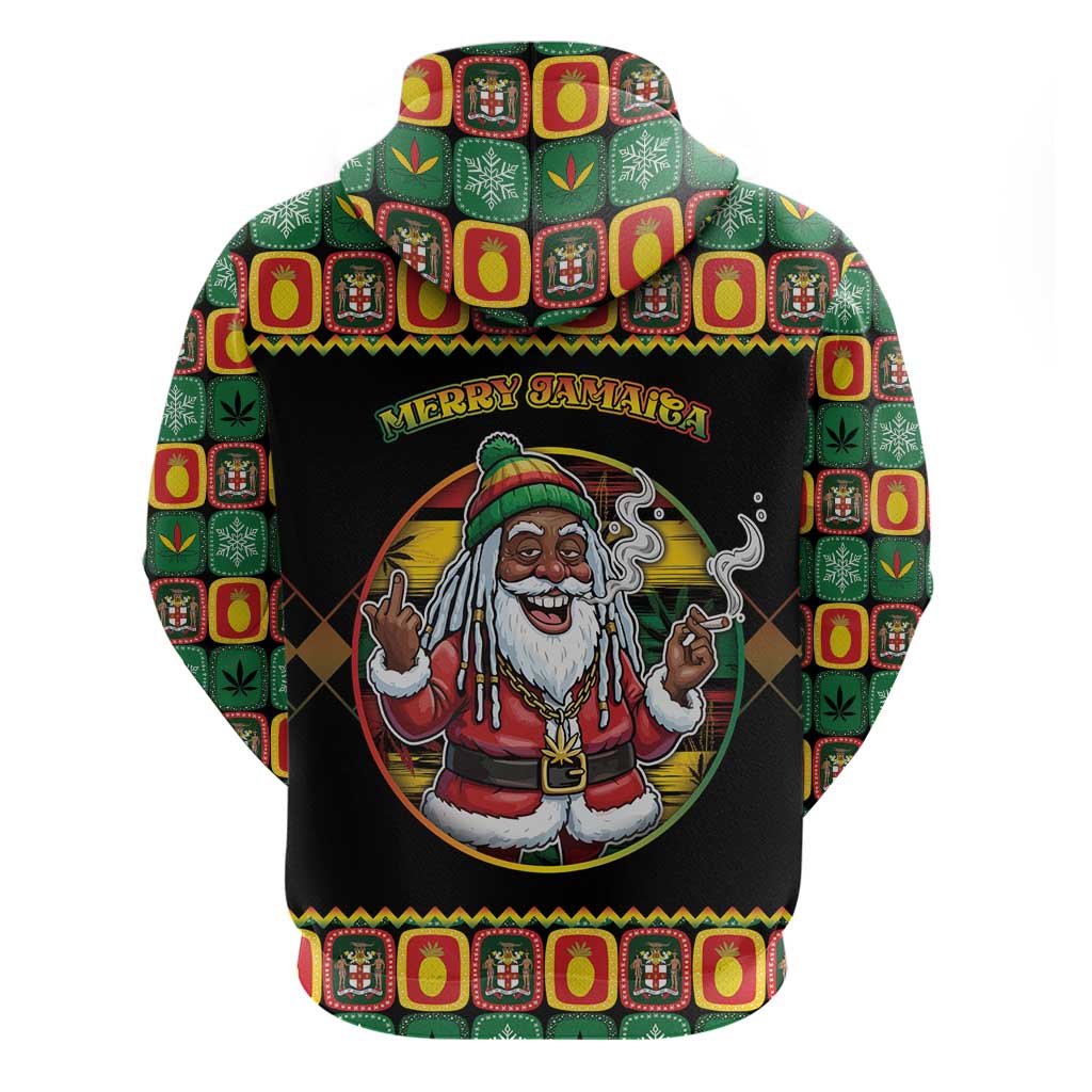 Jamaica Christmas Zip Hoodie Most Likely To Smoke With Santa - Wonder Print Shop