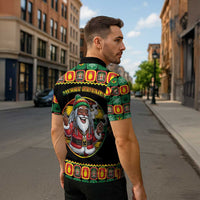 Jamaica Christmas Zipper Polo Shirt Most Likely To Smoke With Santa - Wonder Print Shop