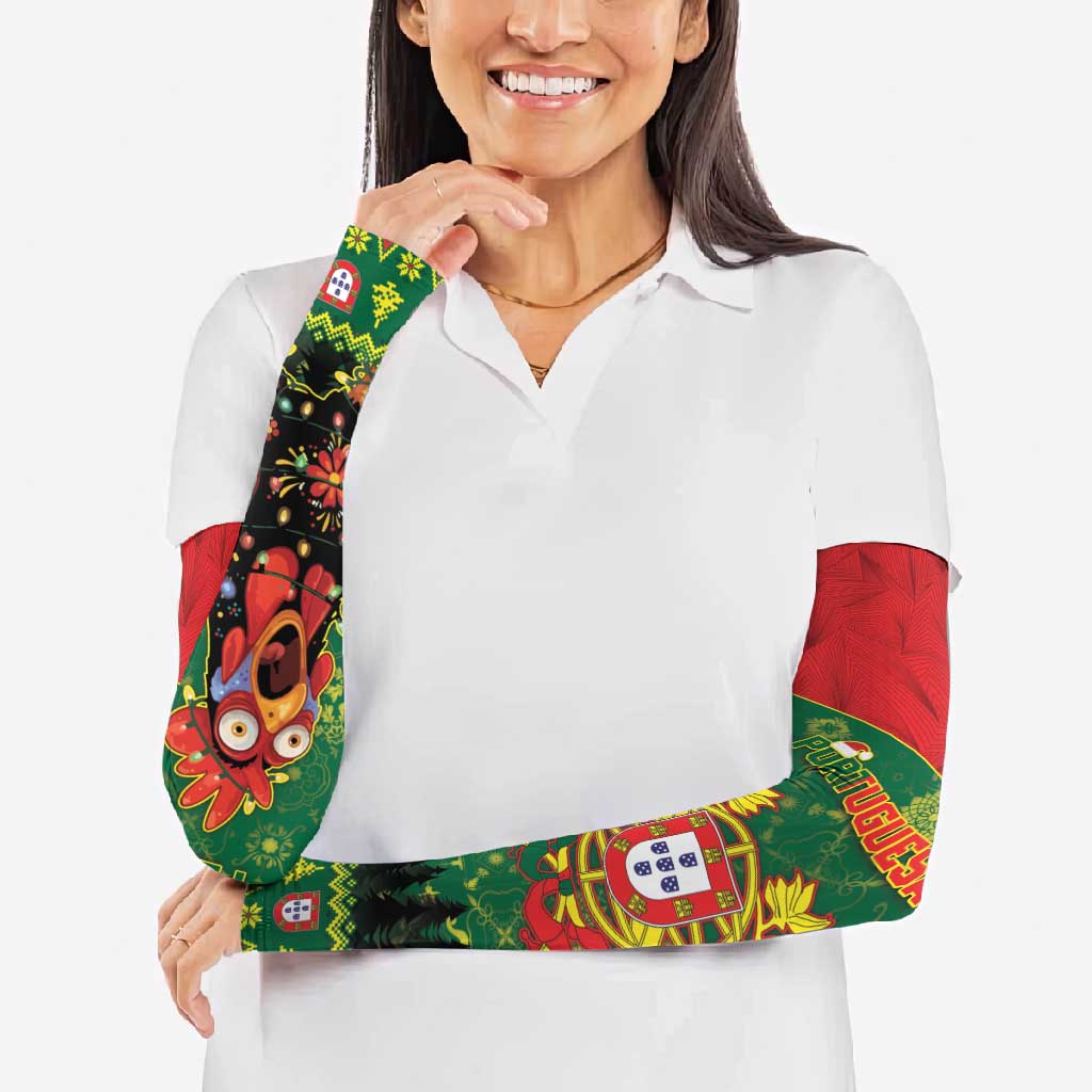 Portugal Christmas Arm Sleeves Funny Galo De Barcelos - Wonder Print Shop