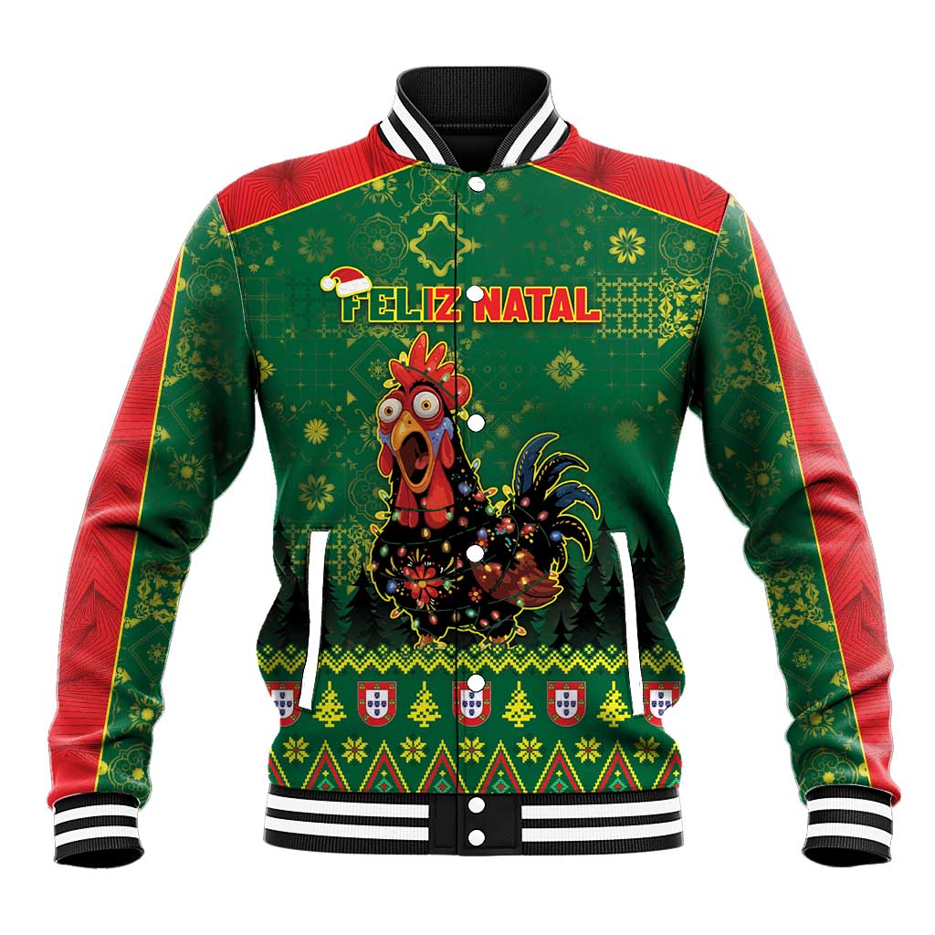 Portugal Christmas Baseball Jacket Funny Galo De Barcelos - Wonder Print Shop