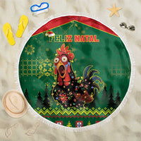 Portugal Christmas Beach Blanket Funny Galo De Barcelos - Wonder Print Shop