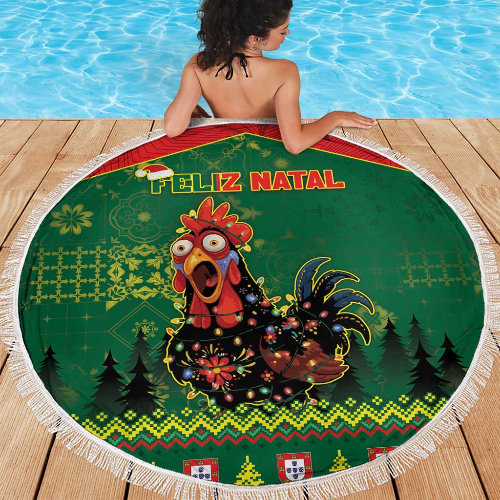 Portugal Christmas Beach Blanket Funny Galo De Barcelos - Wonder Print Shop