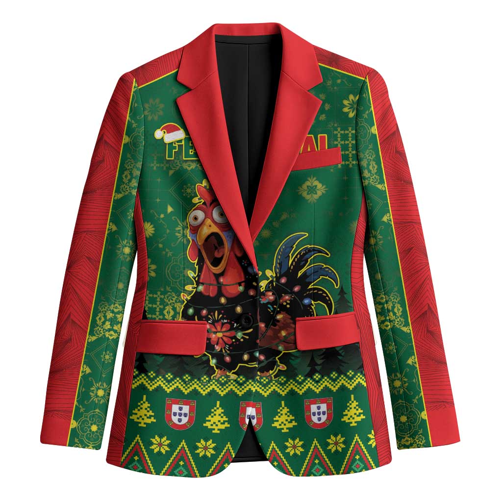 Portugal Christmas Blazer Funny Galo De Barcelos - Wonder Print Shop