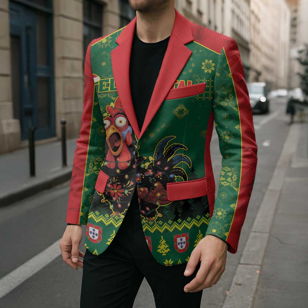 Portugal Christmas Blazer Funny Galo De Barcelos - Wonder Print Shop