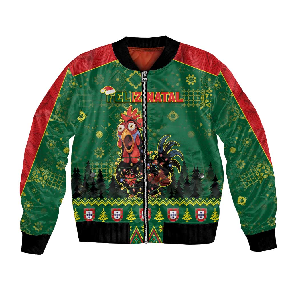 Portugal Christmas Bomber Jacket Funny Galo De Barcelos - Wonder Print Shop