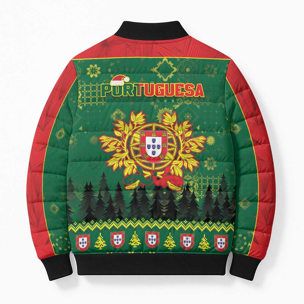 Portugal Christmas Bomber Puffer Jacket Funny Galo De Barcelos - Wonder Print Shop