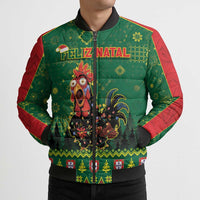 Portugal Christmas Bomber Puffer Jacket Funny Galo De Barcelos - Wonder Print Shop