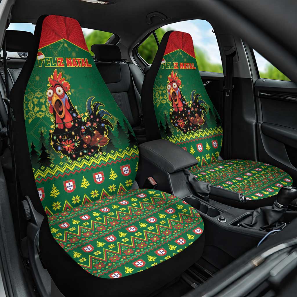 Portugal Christmas Car Seat Cover Funny Galo De Barcelos - Wonder Print Shop