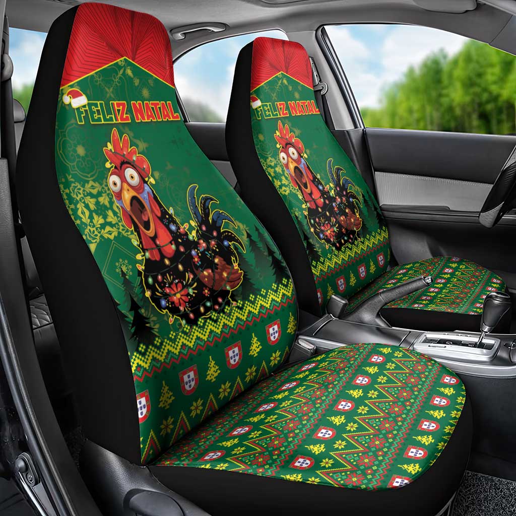 Portugal Christmas Car Seat Cover Funny Galo De Barcelos - Wonder Print Shop
