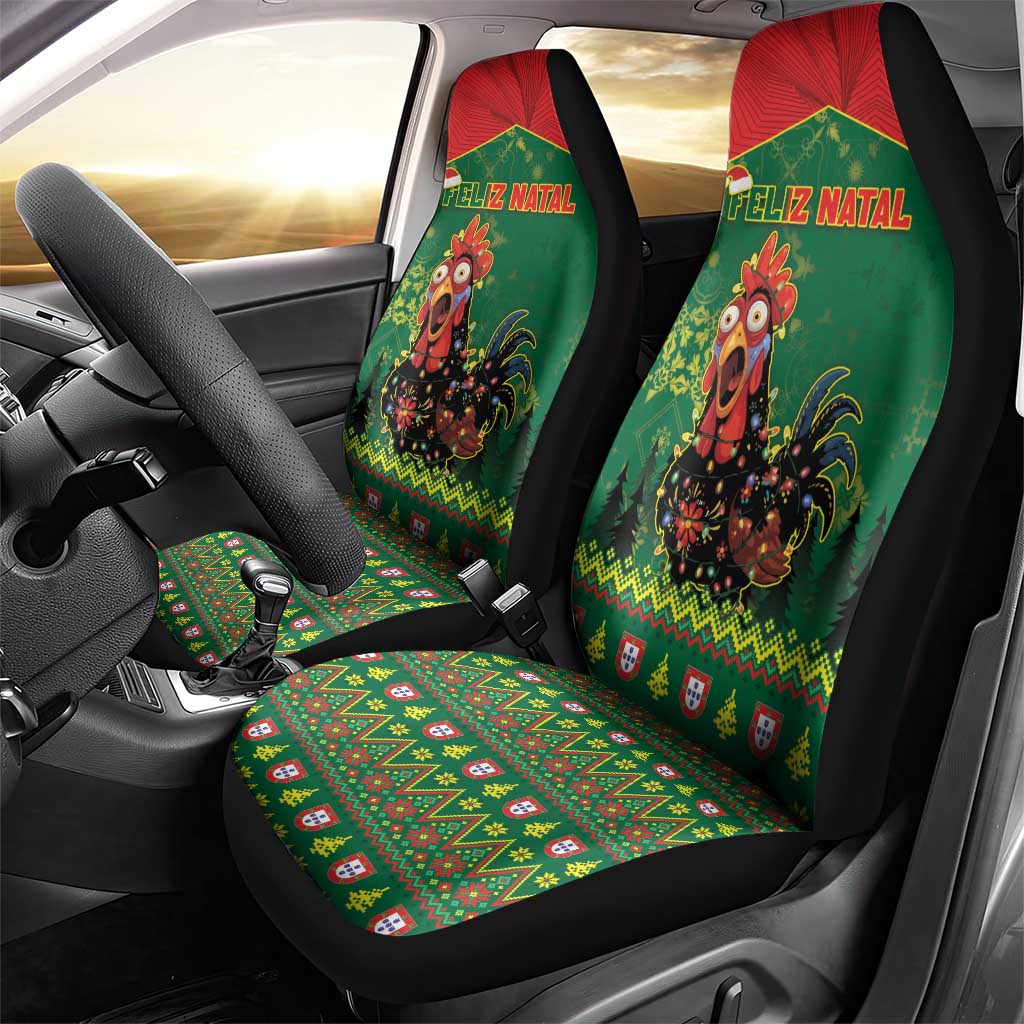Portugal Christmas Car Seat Cover Funny Galo De Barcelos - Wonder Print Shop