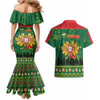 Portugal Christmas Couples Matching Mermaid Dress and Hawaiian Shirt Funny Galo De Barcelos - Wonder Print Shop
