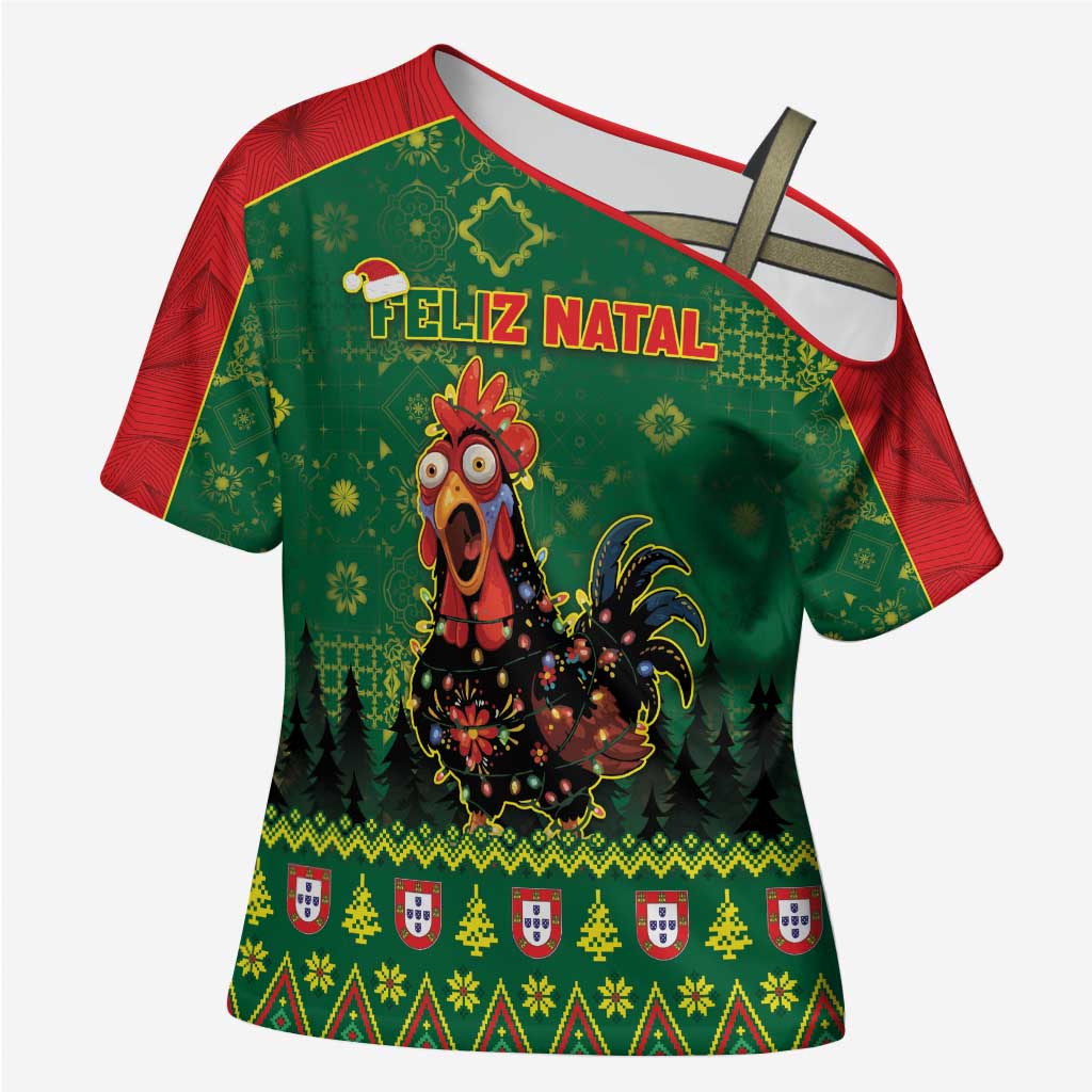 Portugal Christmas Cross Shoulder Shirt Funny Galo De Barcelos - Wonder Print Shop