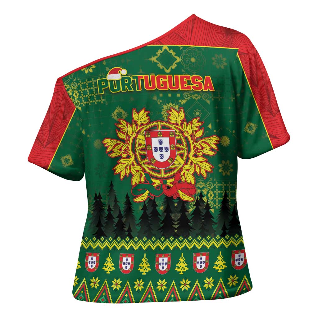 Portugal Christmas Cross Shoulder Shirt Funny Galo De Barcelos - Wonder Print Shop