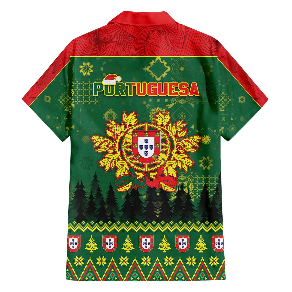 Portugal Christmas Family Matching Off The Shoulder Long Sleeve Dress and Hawaiian Shirt Funny Galo De Barcelos - Wonder Print Shop