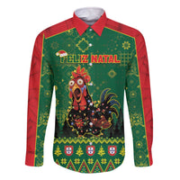 Portugal Christmas Family Matching Off The Shoulder Long Sleeve Dress and Hawaiian Shirt Funny Galo De Barcelos - Wonder Print Shop