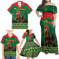 Portugal Christmas Family Matching Off Shoulder Maxi Dress and Hawaiian Shirt Funny Galo De Barcelos - Wonder Print Shop