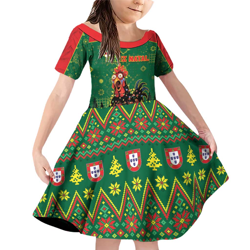 Portugal Christmas Family Matching Off Shoulder Short Dress and Hawaiian Shirt Funny Galo De Barcelos - Wonder Print Shop